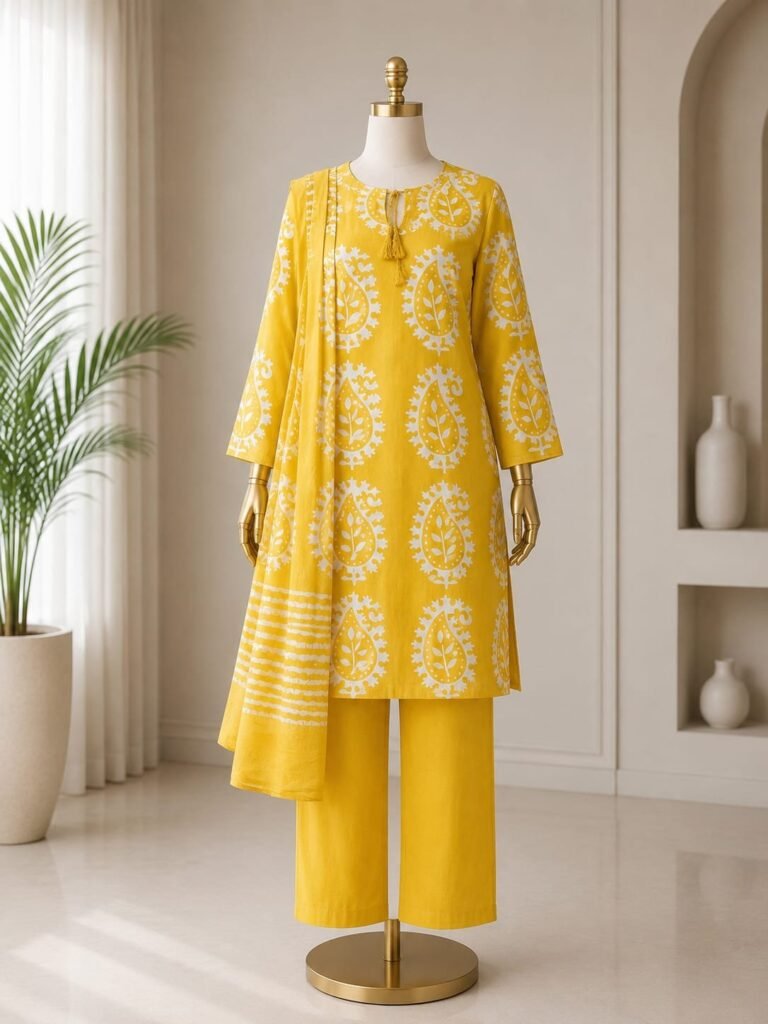 Cotton Kurta Pant With Dupatta Set