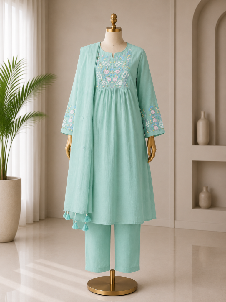 Cotton Embroidery Suit