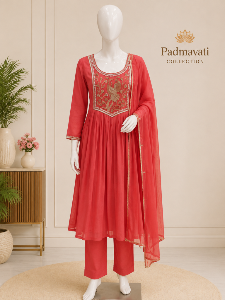 Hand Embroidery Mul Chanderi