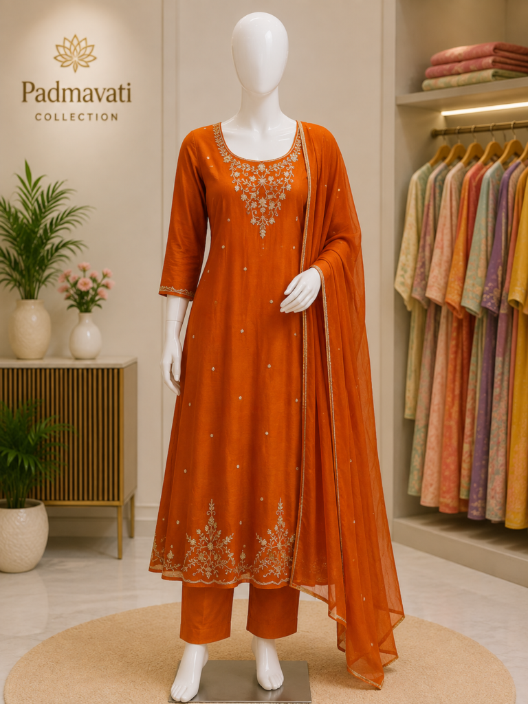 Mul Chanderi Hand Embroidery